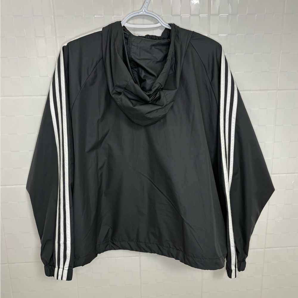 Women’s Adidas 3 Stripe Black & White Windbreaker - Picture 5 of 7